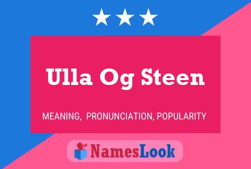 Ulla Og Steen Name Poster