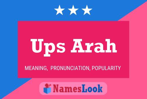 Ups Arah Name Poster