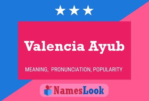 Valencia Ayub Name Poster