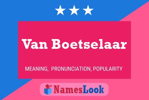 Van Boetselaar Name Poster