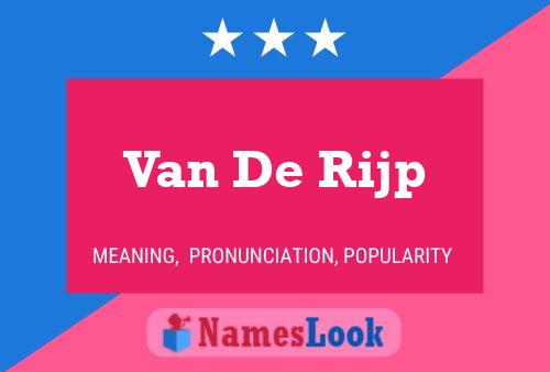 Van De Rijp Name Poster