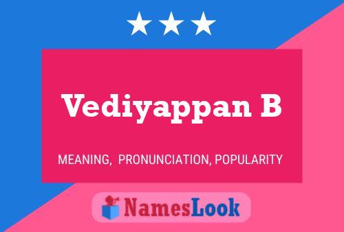 Vediyappan B Name Poster