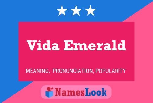 Vida Emerald Name Poster