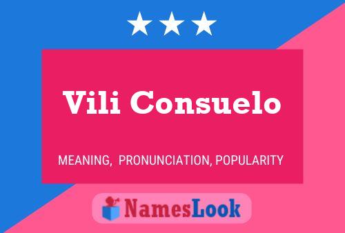 Vili Consuelo Name Poster