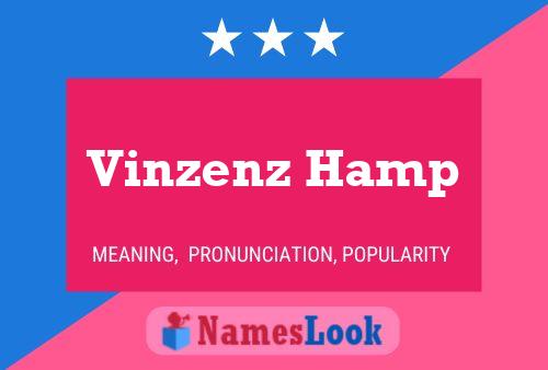 Vinzenz Hamp Name Poster