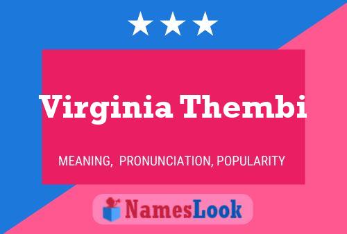 Virginia Thembi Name Poster