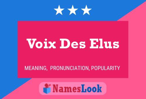 Voix Des Elus Name Poster