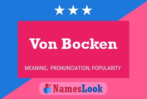 Von Bocken Name Poster