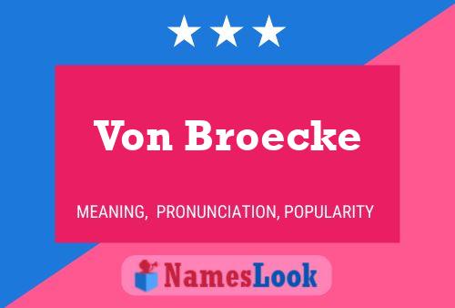 Von Broecke Name Poster