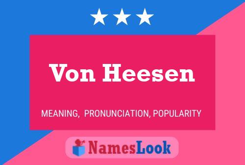 Von Heesen Name Poster