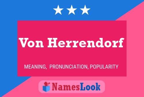 Von Herrendorf Name Poster