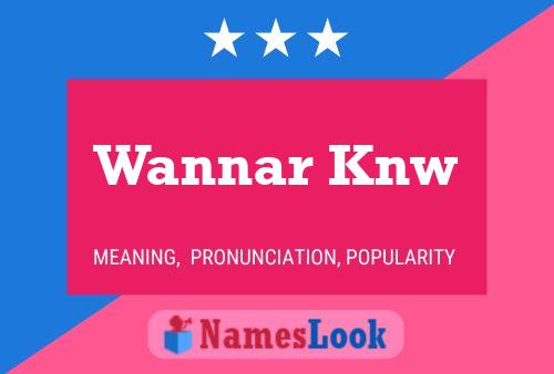 Wannar Knw Name Poster