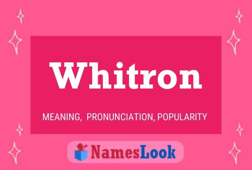 Whitron Meaning, Pronunciation, Origin and Numerology | NamesLook