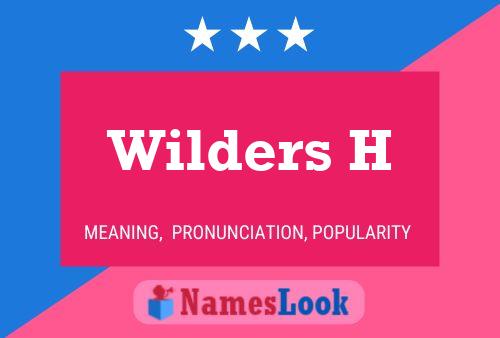 Wilders H Name Poster