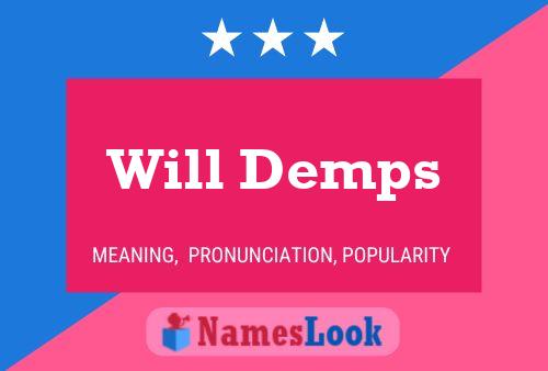 Will Demps Name Poster