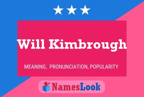 Will Kimbrough Name Poster