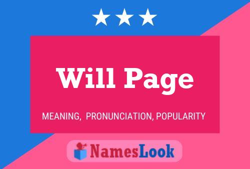 Will Page Name Poster