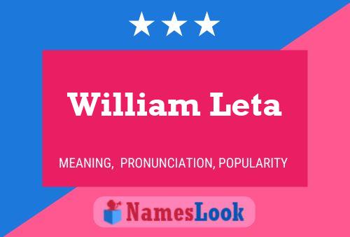 William Leta Name Poster