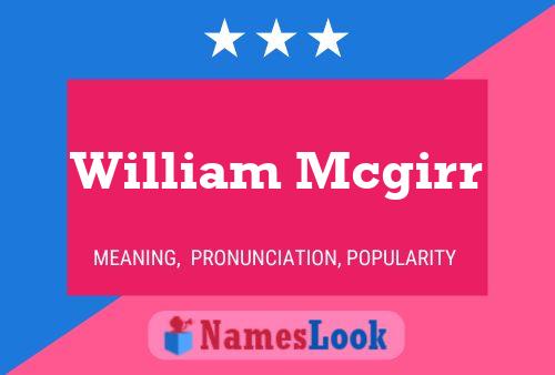 William Mcgirr Name Poster