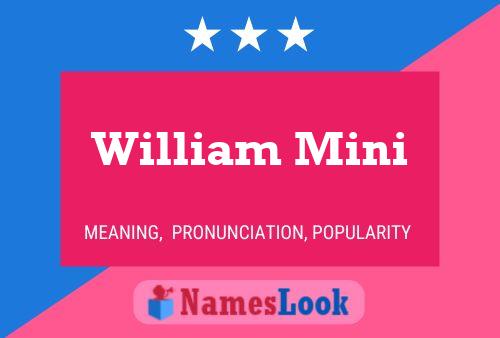 William Mini Name Poster