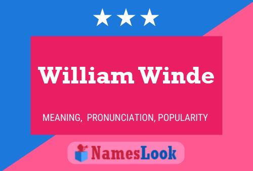 William Winde Name Poster