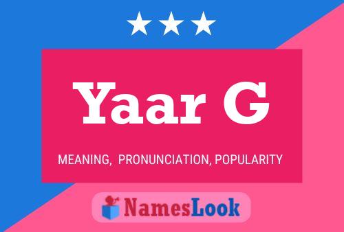 Yaar G Name Poster