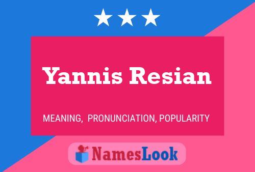 Yannis Resian Name Poster