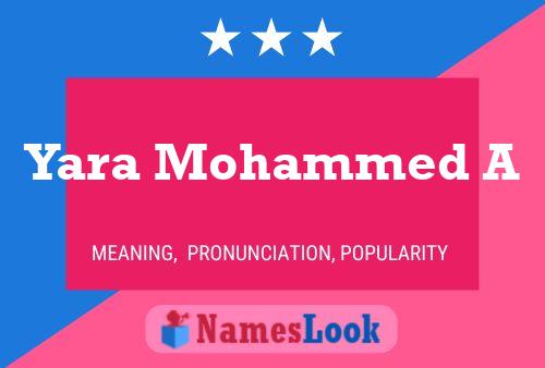 Yara Mohammed A Name Poster