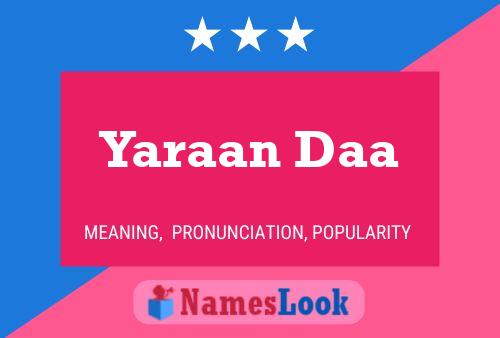 Yaraan Daa Name Poster