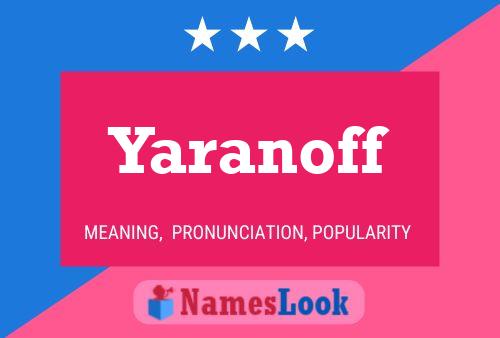 Yaranoff Name Poster