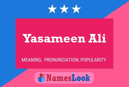 Yasameen Ali Name Poster