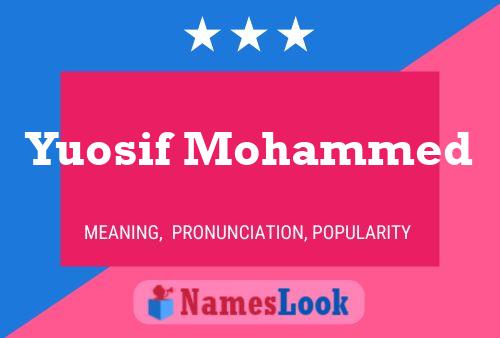 Yuosif Mohammed Name Poster