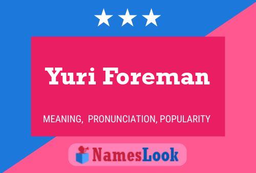 Yuri Foreman Name Poster