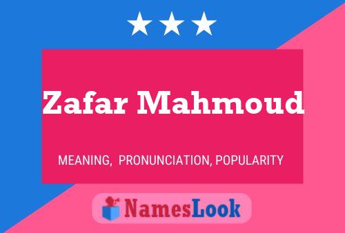 Zafar Mahmoud Name Poster