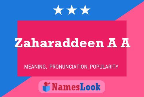 Zaharaddeen A A Name Poster