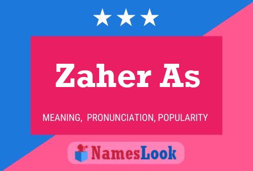 Zaher As Name Poster