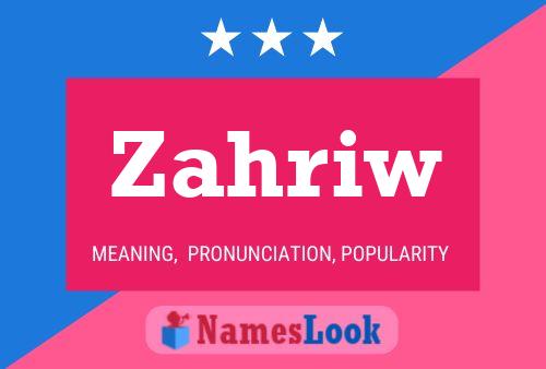 Zahriw Name Poster