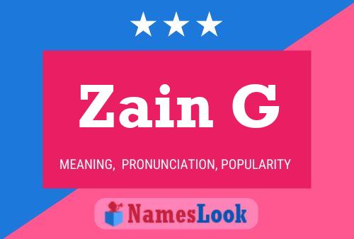 Zain G Name Poster