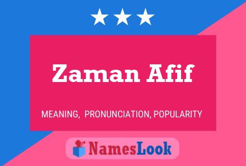 Zaman Afif Name Poster