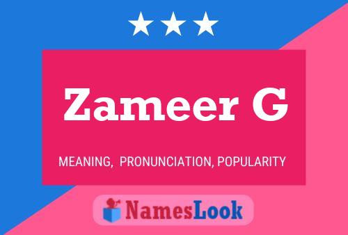 Zameer G Name Poster