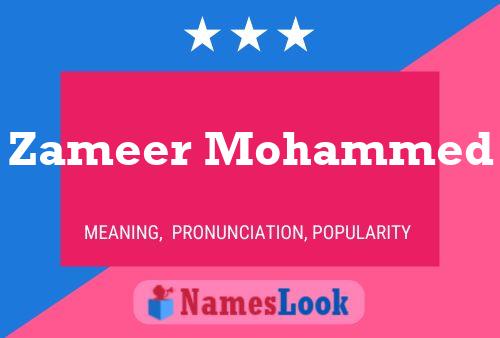 Zameer Mohammed Name Poster