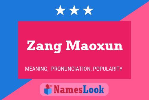 Zang Maoxun Name Poster