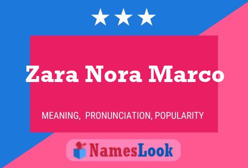 Zara Nora Marco Name Poster