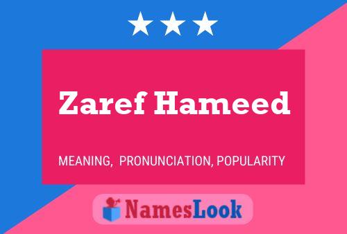 Zaref Hameed Name Poster