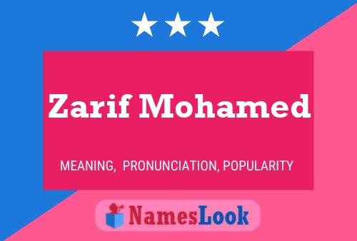 Zarif Mohamed Name Poster