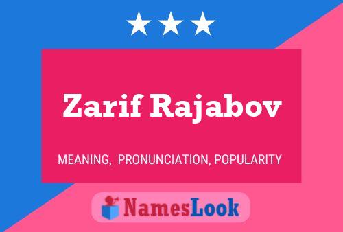 Zarif Rajabov Name Poster