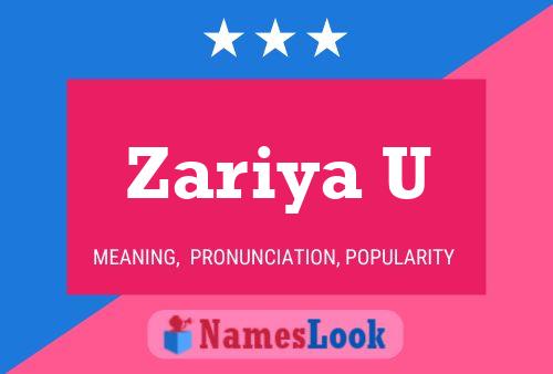 Zariya U Name Poster