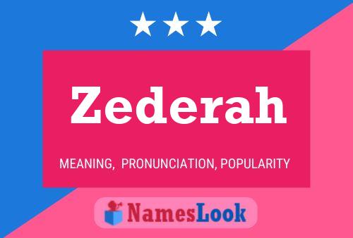 Zederah Name Poster