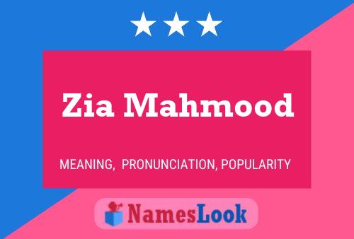 Zia Mahmood Name Poster