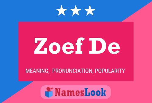 Zoef De Name Poster